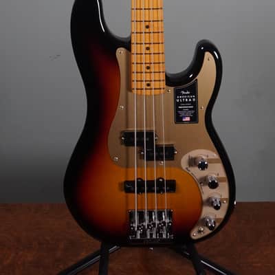 Fender American Ultra II Precision Bass, Maple Fingerboard, Ultraburst w/ Deluxe Molded Case - Open Box image 2