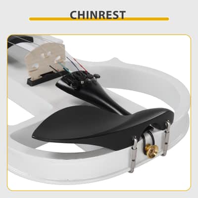 🎅🎄 For Pros and Beginners! Arctic White Silent Electric Violin +Case/Bag +Headphones +Cable! image 7