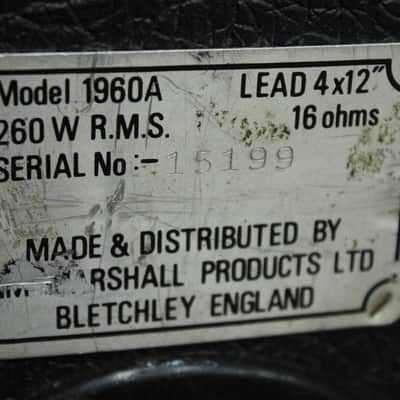 1984 Marshall 1960A JCM 800 Lead 4x12 Cabinet 16ohms image 8