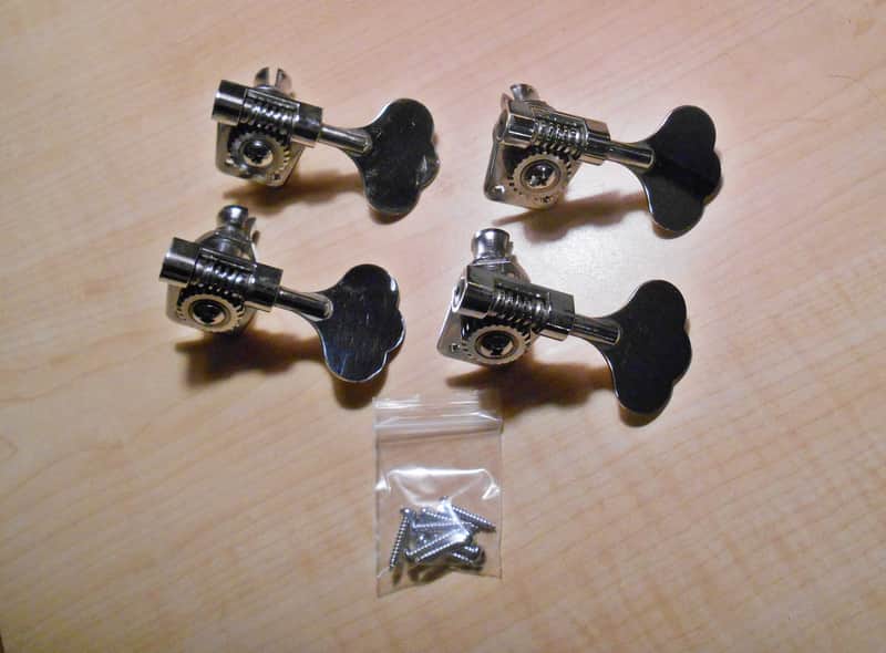 Peavey T-20 Chrome Bass Guitar Tuning Pegs. Tuners. USA. Project. image 1