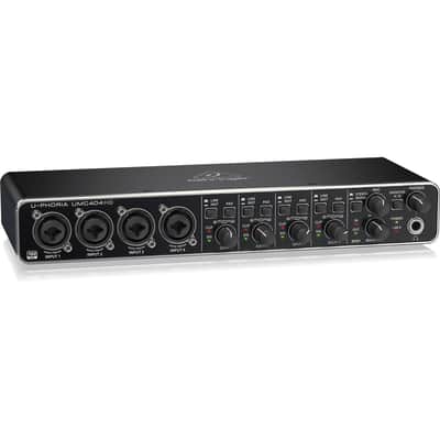 Behringer Behringer U-PHORIA UMC404HD Audiophile 4x4, USB Audio/MIDI Interface with MIDAS Mic Preamplifiers - With 10' Stereo 3.5mm Mini Male to Two Mon -1/4in Phone Plugs, Y-Cable, 3-Pk 20' 8mm XLR Mic Cable image 6
