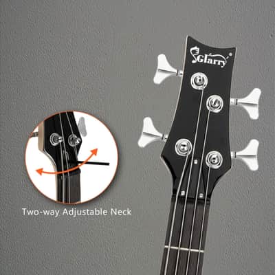 Glarry Burlywood GIB 4 String Full Size SS pickups Bass Guitar w/20W Amplifier image 4