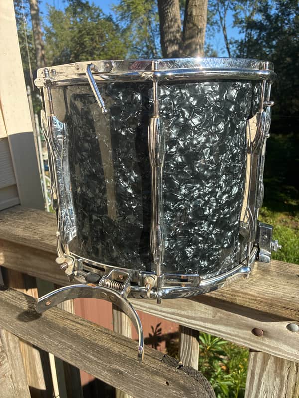 Premier Royal Scot Pipe Band Snare Drum #2 1970s - Grey Marble and Chrome image 1