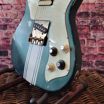 Gaylord Guitars Custom Shop Digger 2025 - Smoker Green Metallic with Olympic Competition Stripes image 6