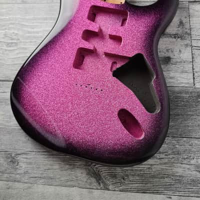 Unicorn Horn Pink 2PC Mahogany ST S-Style Body High Gloss, Hard Tail, Custom Shop Vintage Part Gadget, DIY Building Kit, S-Type Guitar image 1