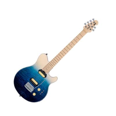 Sterling by MusicMan Axis AX3QM-SPB Spectrum Blue, Quilted Top, electric guitar image 4