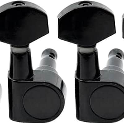 Pro 6 inline Sealed 2-Pins Guitar Tuners Tuning Pegs Keys Machine Heads Set for Fender Squier Strat Electric Guitar, Black image 1