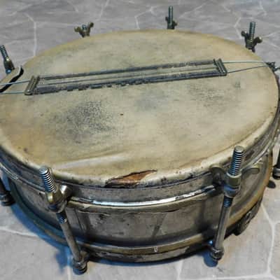 sehr alte Jazz steel snare drum TROMMEL + Stecken um 1930 image 13