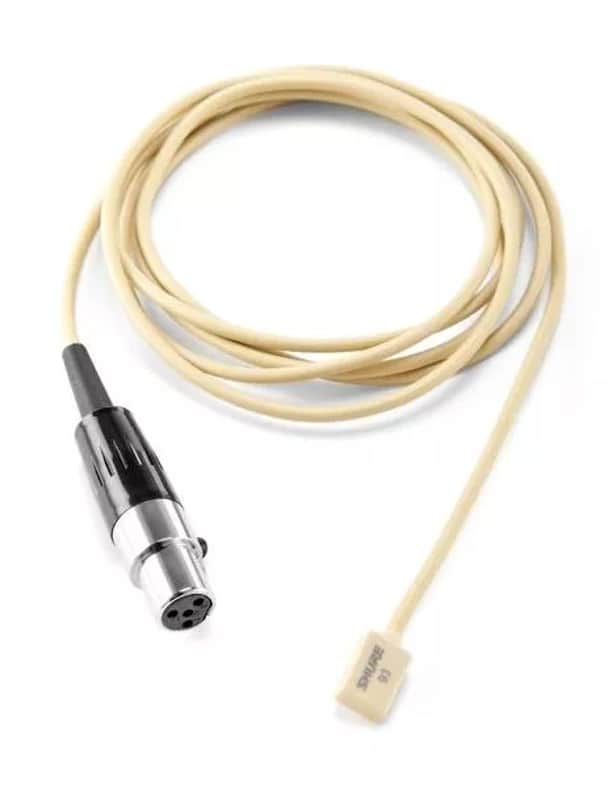 Shure WL93T Omnidirectional Electret Condenser Mini-Lavalier Microphone, Tan, 4ft image 1