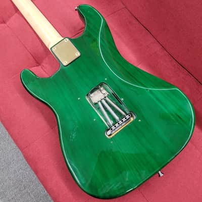 Trap Town Barn Burner S-Style Electric Guitar - Transparent Green image 8