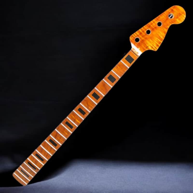 Allparts TMSWYR-RF Select Tribute Series "Tom Sawyer" Replacement Jazz Bass Neck AAA+ Roasted Flame Maple - Licensed by Fender image 1