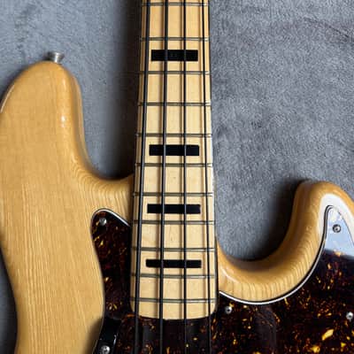 Vintage 1970s MIJ J.D. Lee Copy Jazz Bass Natural Maple Block Inlays Made in Japan image 5