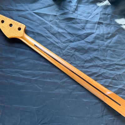 BMC Bass Guitar Neck Jazz Bass® 20 Fret Roasted Maple MOP Block Inlays Bound With Rosewood Fingerboard Nitro Lacquer 2025 - Conicle Rounded Frets   [BN100] image 6