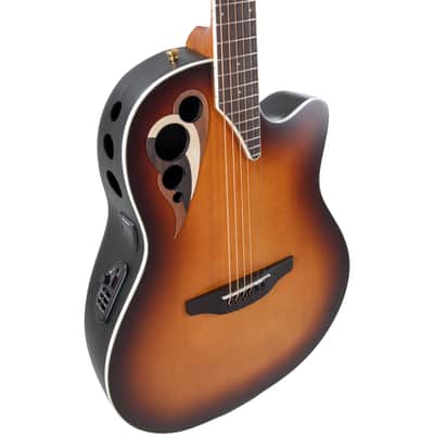 Ovation Celebrity Deluxe Acoustic Electric Guitar - Vintage Suburst Satin image 7