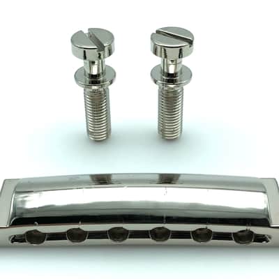 Gibson Wraparound Bridge Tailpiece w/Posts Nickel image 2