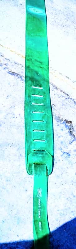 Vintage Levy's  M26TV  1979 -Rare Retro Transparent Emerald Green guitar/bass strap image 1