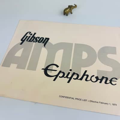 Epiphone Amplifier Confidential Price List 1974 image 1