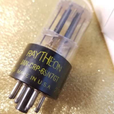 Raytheon perfect Matched Pair (2) VT-231 tNOS AT1000 TESTED Vacuum Tubes WWII military JAN-CRC-6SN7-GT dual triode 1941-1952 image 2