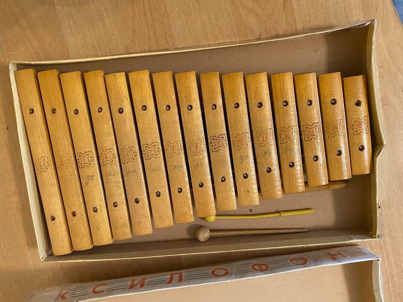 Vintage Musical Toy Metallophone Glockenspiel Xylophone USSR 1980s image 1