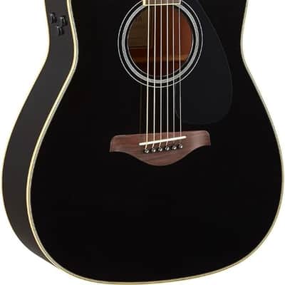 Yamaha FGC-TA TransAcoustic Dreadnought Cutaway Acoustic-Electric Guitar - Black image 3