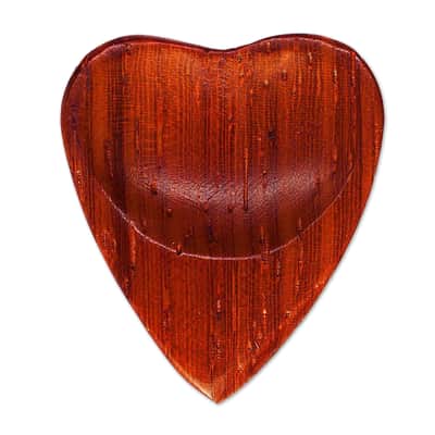 Padauk Wood Heart Shaped Guitar Pick - Handmade Natural Specialty Exotic Luxury Plectrum - 3 Pack image 3