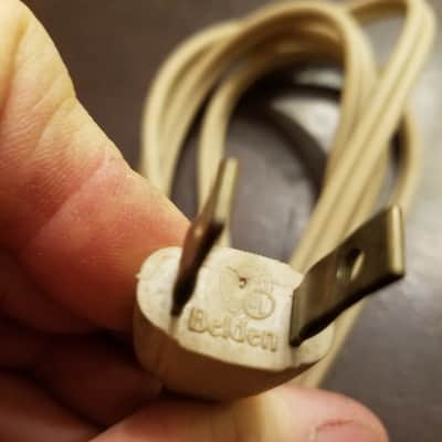 1 Belden Non-polarized Original Vintage 3-pin Power Cord Electric Cable Pentron V-M 1950s Beige image 7