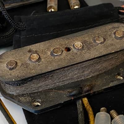 General Vintage Tone Telecaster pickup set hand wound 1957 / 58 NOS Fw1177 formvar heavy REA Mangnetics Indiana , US one , March of 1958 Aged image 7