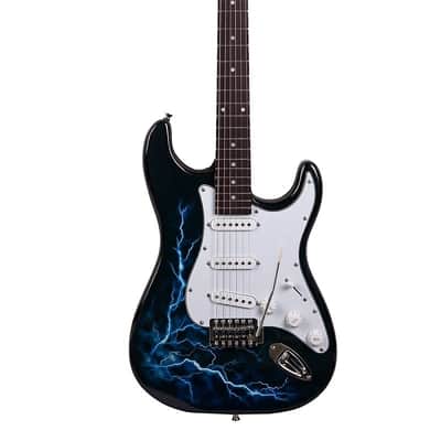 New Glarry GST-E Rosewood Fingerboard Electric Guitar Black image 11