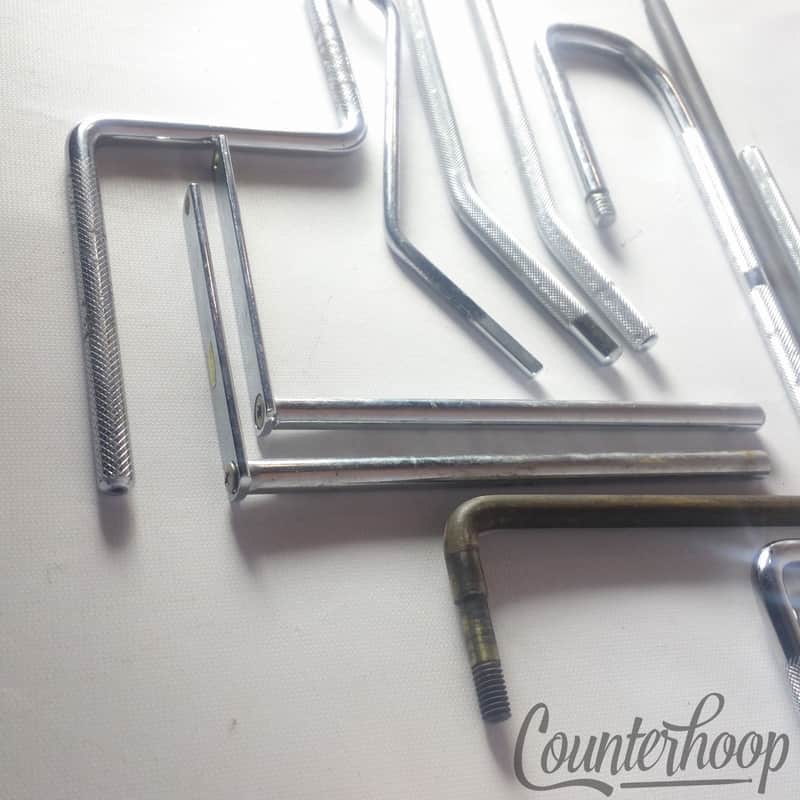 *Cowbell / Auxiliary Percussion Rods L-Arms 3/8" Chrome Cymbal Mounts Parts Lot* image 1