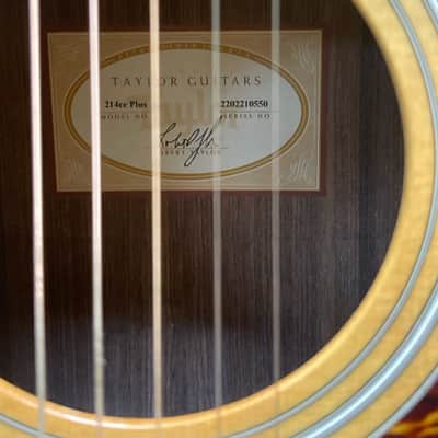 Taylor 214ce Plus Acoustic-Electric Guitar - Natural - w/ Hard Case - Clean image 6