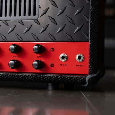 Mesa Boogie Limited Run 90’s Dual Rectifier Head Amplifier - Black Snake Vinyl, Rosso Scuderia Red Chassis image 5