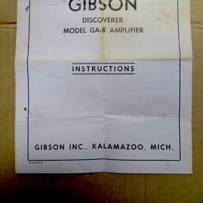 Gibson Discoverer Model GA-8 Amplifier Instruction Sheet 1950's image 1