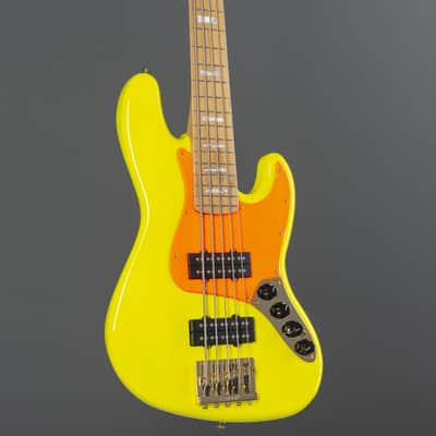 Fender MonoNeon Jazz Bass V MN Neon Yellow - 5-String Electric Bass image 6