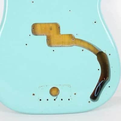 1976 Fender Precision Bass BODY Seafoam Green/Blue ~PRO Re-Fin~ Early-CBS USA 1970s image 3