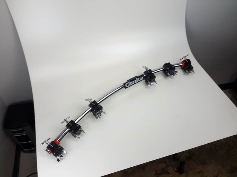 Gibraltar 46 Inch Curved Rack Bar Add-On with 6 CLAMPS Drum Hardware image 1