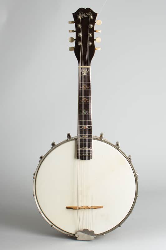 Bacon Orchestra Style B Mandolin Banjo, c. 1917, original black hard shell case. image 1