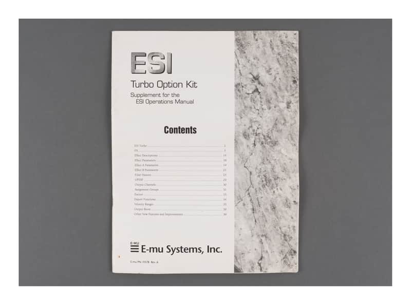 E-mu Turbo Option Kit Supplement for the ESI Operations Manual image 1