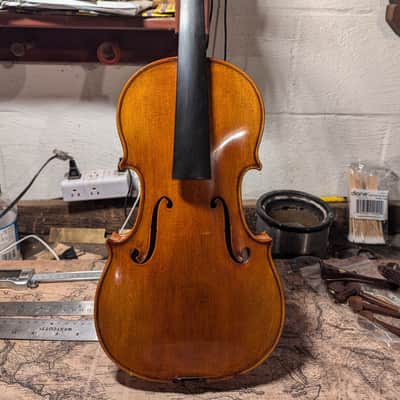 Exceptional Reinhold Schnabl Fiddle Vintage German 4/4 Violin Outfit w/ Braided Carbon Fiber Bow & Composite Case image 12