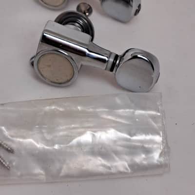 Schaller-Style Hanchang H C Mini-Button Tuners- 3+3 w/ Bushings- Chrome Finish image 2