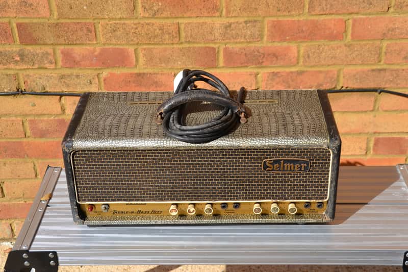 1963-1965 Selmer Treble N' Bass Fifty Croc Skin 50 Watt Valve Guitar Amplifier (just serviced, perfectly functioning, vintage & rare) image 1