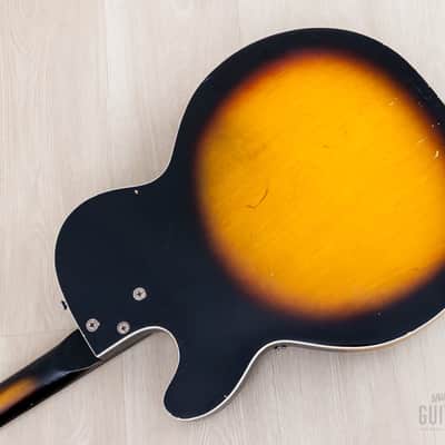 1966 Harmony Meteor H70 Vintage Guitar Sunburst w/ Maple Top & DeArmond Gold Foils image 17
