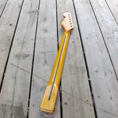 Canadian maple guitar neck  steel frets corian nut strat neck shred neck, fits oem image 9