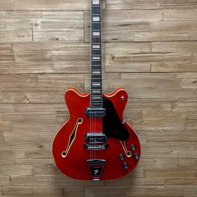Fender Coronado II Hollow Body Guitar - 1967 - Cherry Red- Refinished back 6lbs w/Hard Case image 2