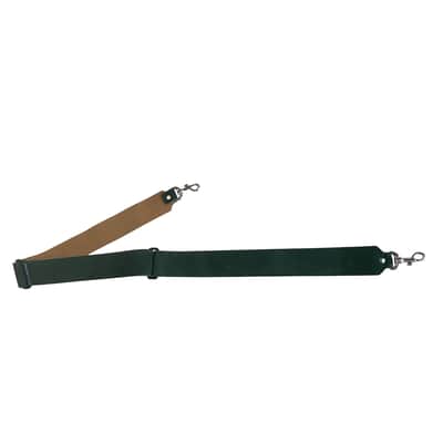 Genuine Leather Banjo Strap Metal Clips, and Tri-glide Adjustment. Adjustable to 52", Green image 5