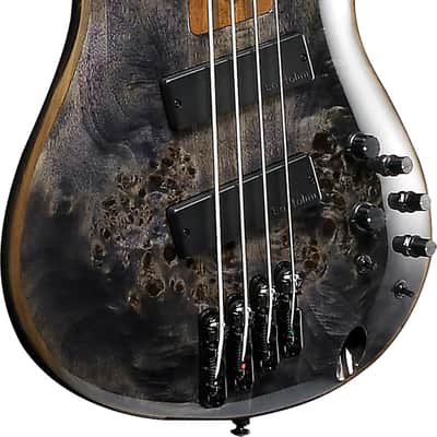 Ibanez SRMS800 Bass Workshop Multi-Scale 4-String Bass Guitar, Bound Panga Panga Fingerboard, Deep Twilight image 4
