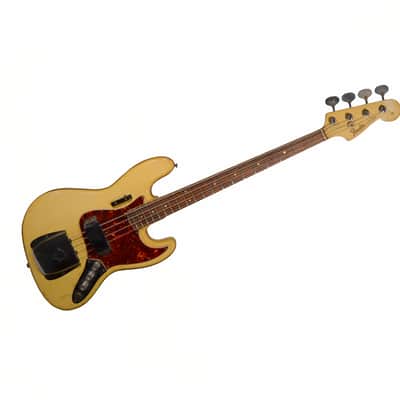 Fender 1966 Vintage Jazz Bass Custom Color Olympic White Matching Headstock w/ OHSC – Used 1966 - Olympic White image 1