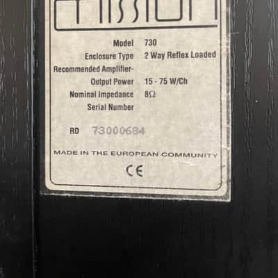 Mission 730 2-Way Reflex-Loaded Speakers Mid-90's - Black image 8