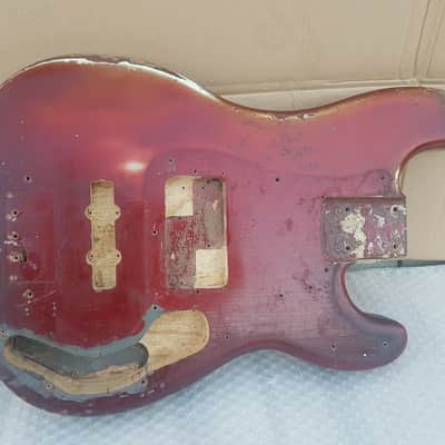 1958 FENDER PRECISION BASS BODY USA - CANDY APPLE RED image 6