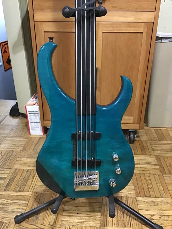 Modulus Graphite TBX 5 String Fretless 1988 Teal image 1