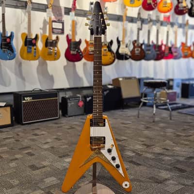 2023 Epiphone 1958 Korina Flying V Electric Guitar - Aged Natural (6 lb 14 oz) image 4